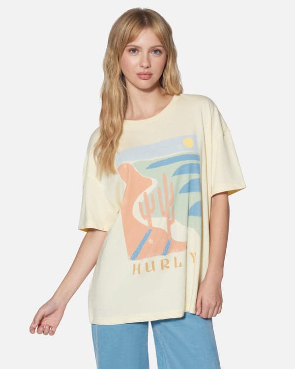 hurley Moroccan Sunset Boyfriend Tee Off White