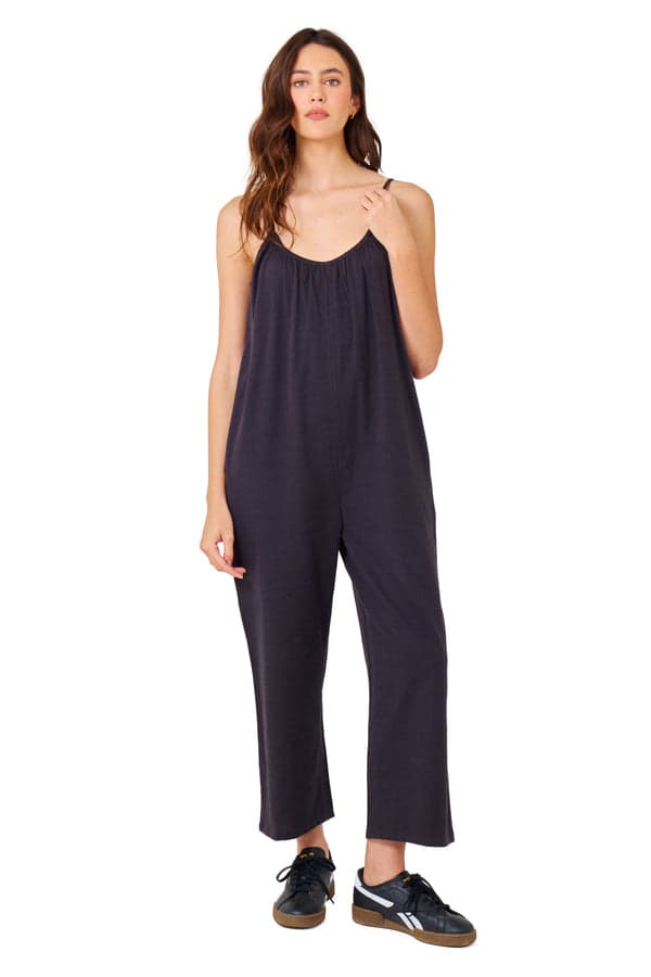 hurley New Heights Jumpsuit Off Black