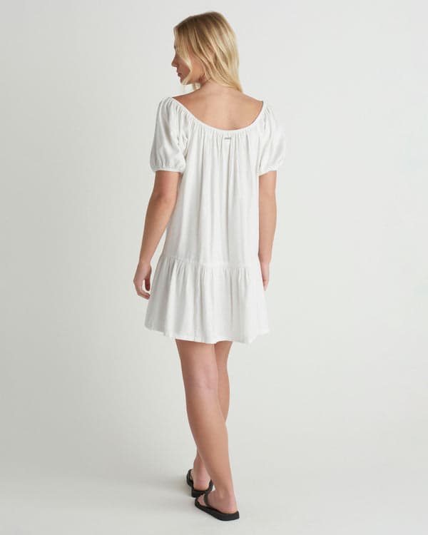 Hurley New Heights Short Sleeve Dress Off White