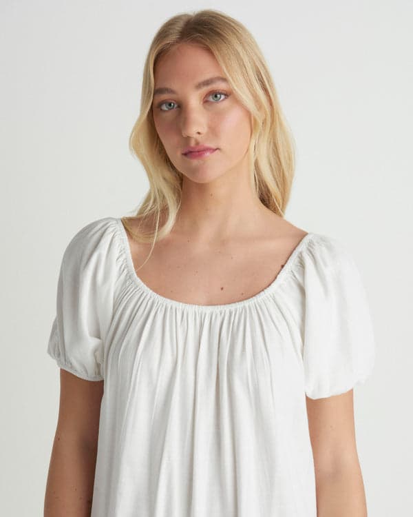 Hurley New Heights Short Sleeve Dress Off White