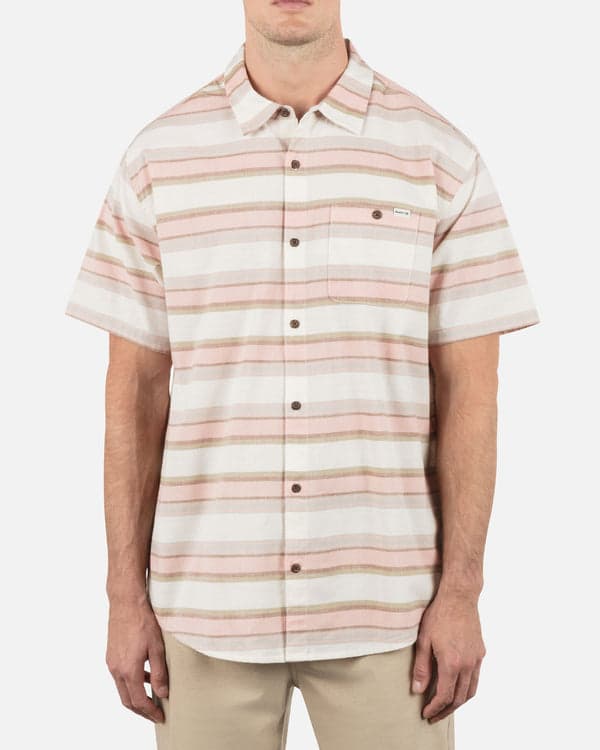 hurley One & Only Lido Stripe Short Sleeve Bone