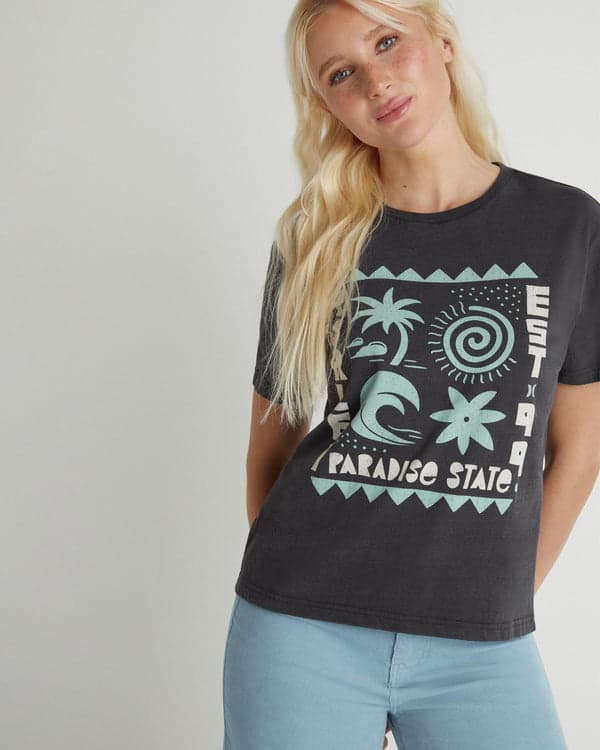 hurley Paradise State Classic Tee Off Black