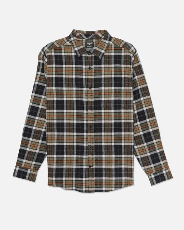 hurley Portland Organic Flannel Long Sleeve Black