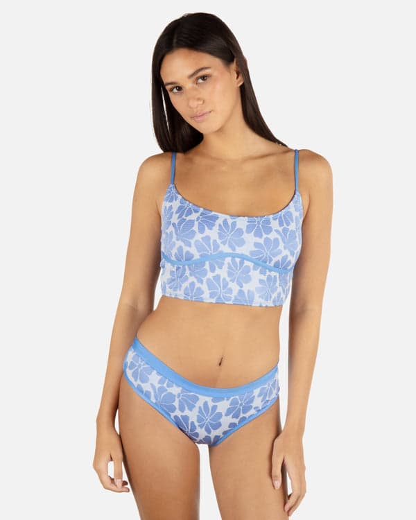 Hurley Pua Jacquard Crop Top Cloud