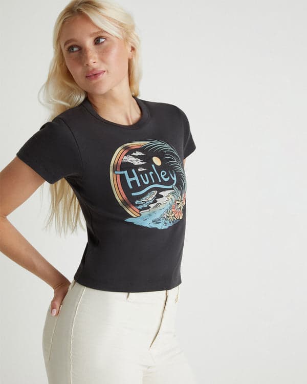 Hurley Retro Beach Baby Tee Off Black