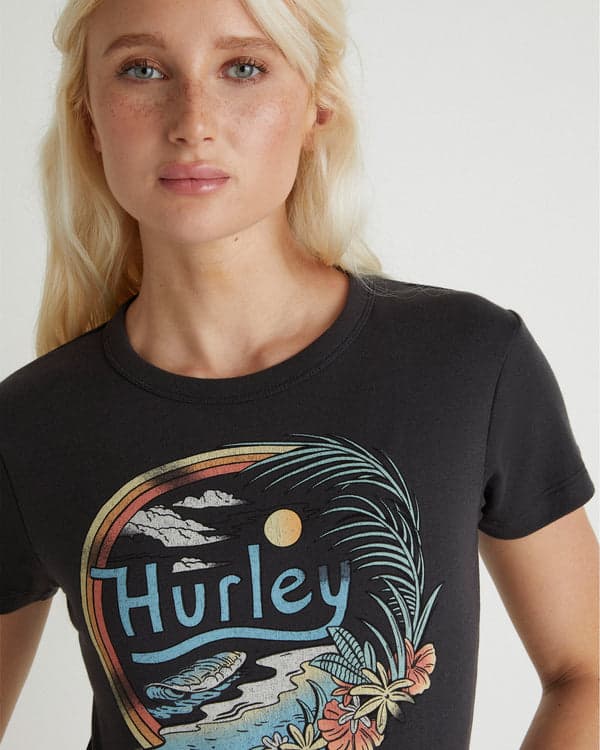 Hurley Retro Beach Baby Tee Off Black