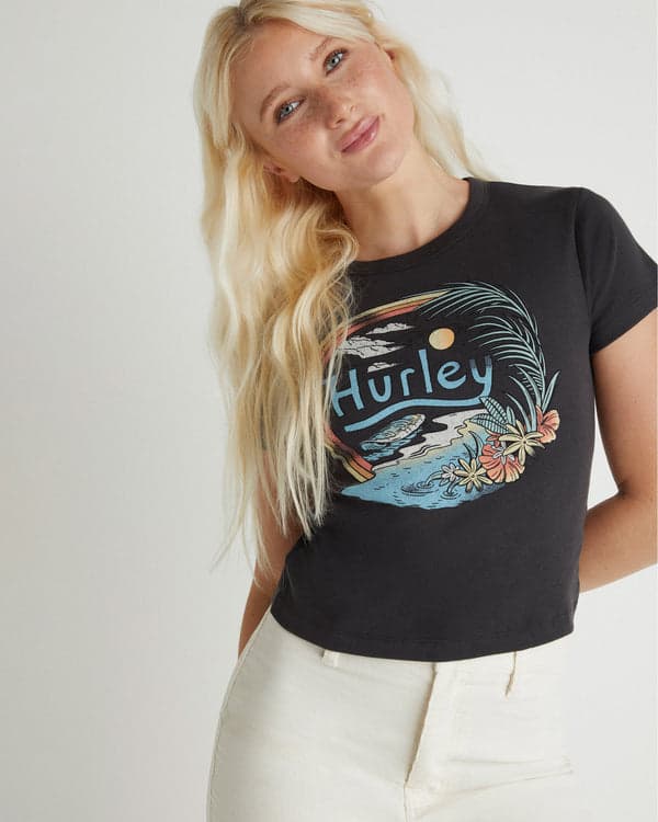 hurley Retro Beach Baby Tee Off Black