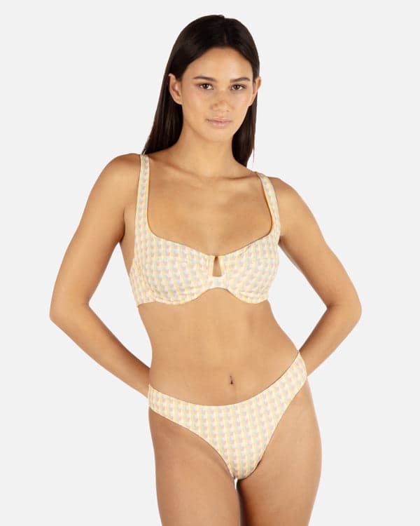 hurley Retro Geo Underwire Bralette Chartreuse