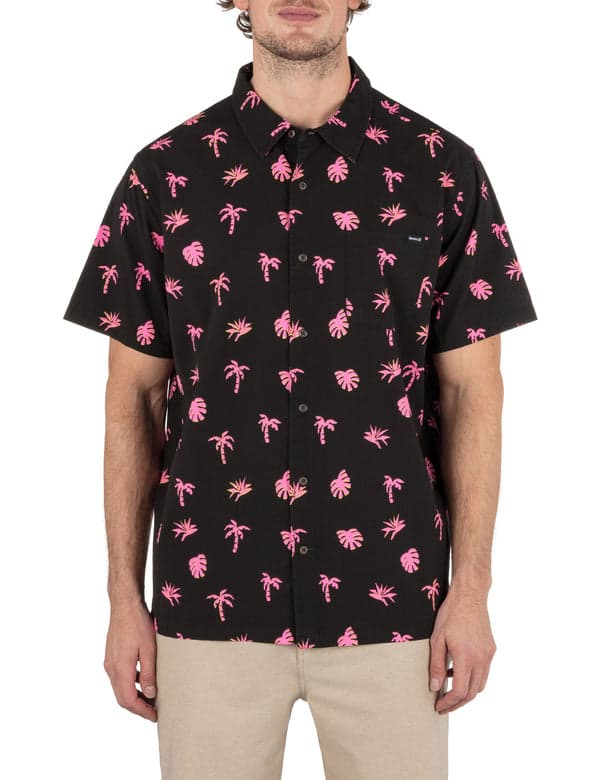 hurley Rincon Short Sleeve Printed Shirt BLACK