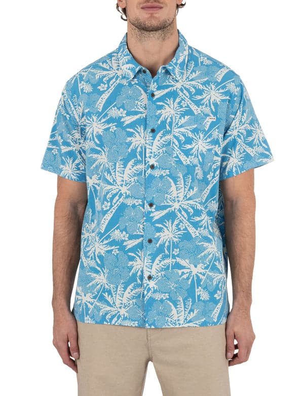 hurley Rincon Short Sleeve Printed Shirt BLUE