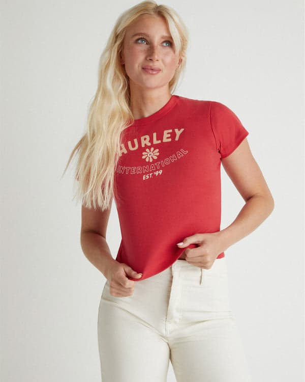 hurley Roasted Baby Tee Rococco Red