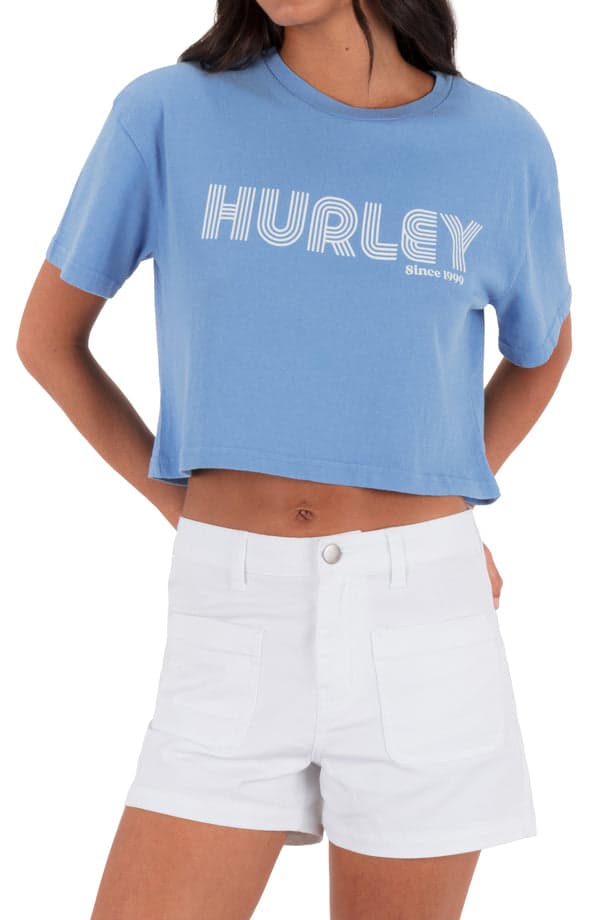 Hurley Rollers Boxy Crop Tee Provence