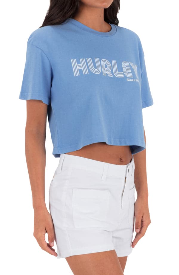 Hurley Rollers Boxy Crop Tee Provence