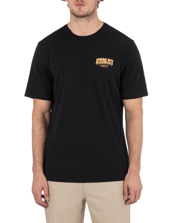hurley Scoped Short Sleeve BLACK