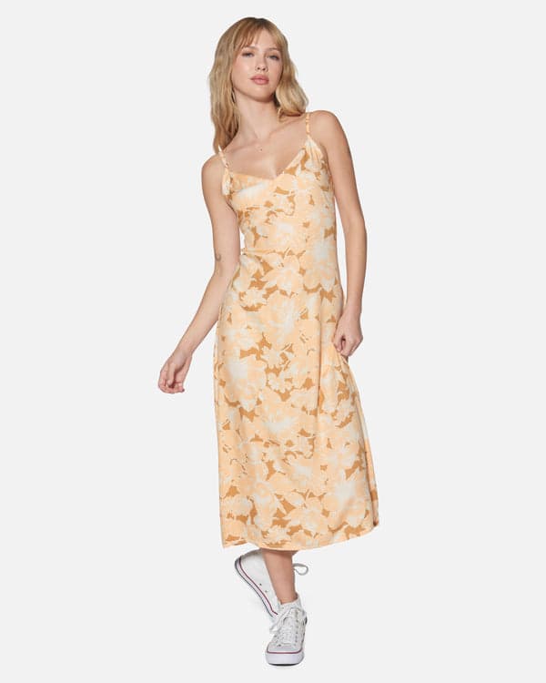 hurley Shoreline Slip Dress Caramel Cream