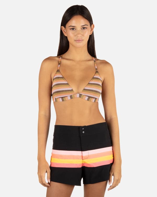 hurley Snap Front Boardshort 3" Black/Sunrise Pink