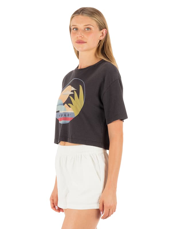 Hurley Society Islands Boxy Drop Tee Off Black