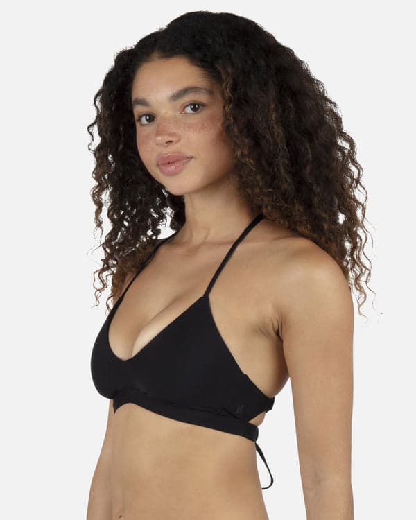 Hurley Solid Adjustable Bikini Top Black