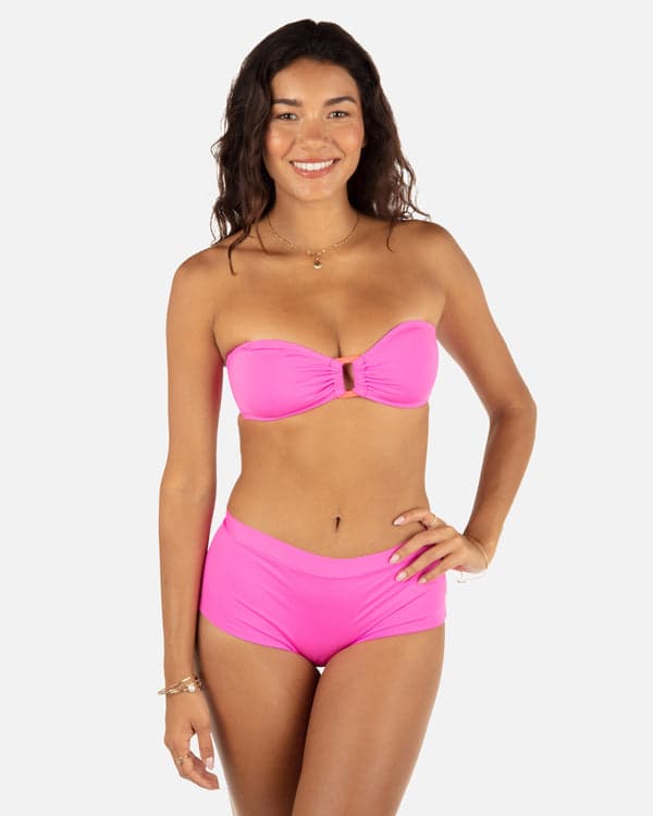 hurley Solid Ring Bandeau Disco Pink/Maraschino