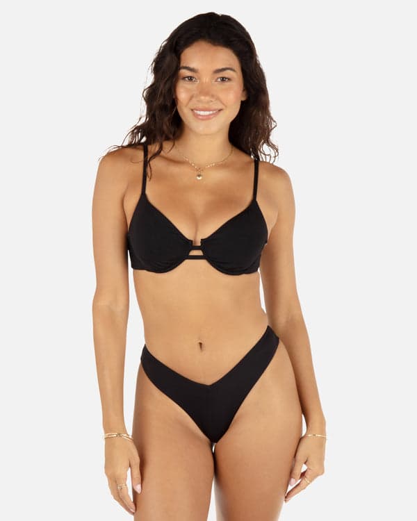 hurley Solid Tab Underwire Bra Black