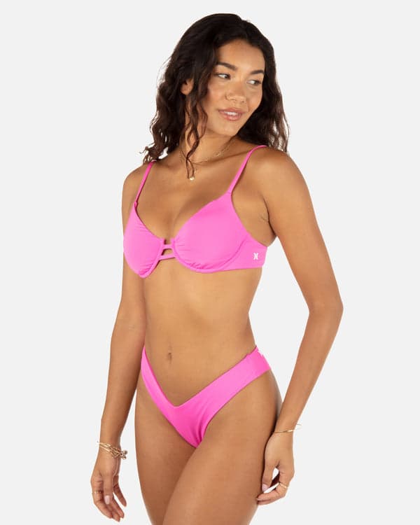 Hurley Solid Tab Underwire Bra Disco Pink