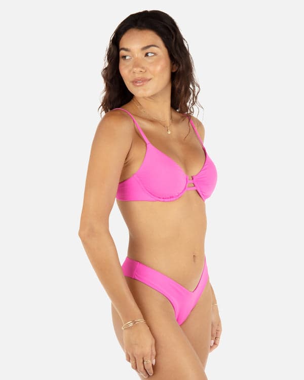 Hurley Solid Tab Underwire Bra Disco Pink