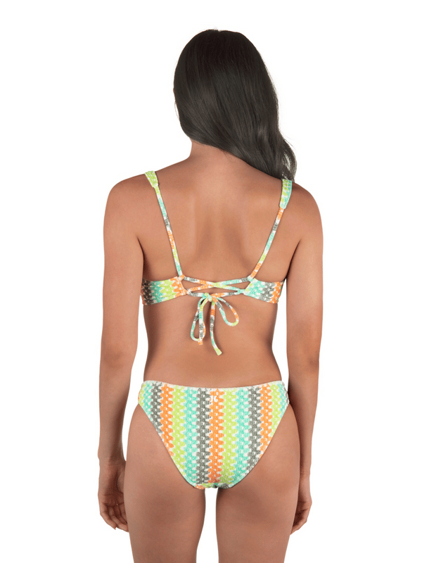 Hurley Stripe Crochet Scrunch Bralette Sour Apple