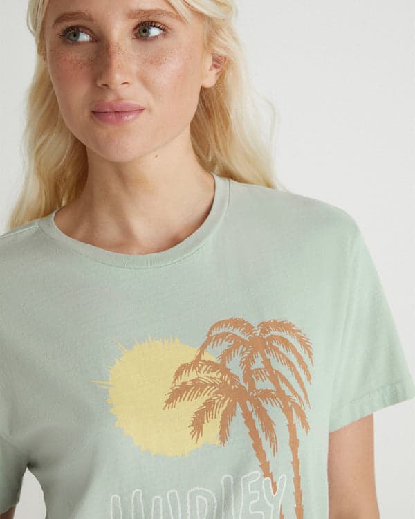 Hurley Sun Palm Classic Tee Aqua Gray