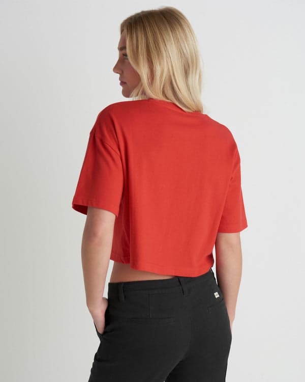 Hurley Surf Hooky Boxy Crop Tee Float Red