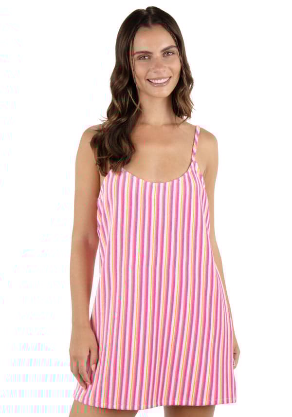 hurley Terry Stripe Mini Dress White
