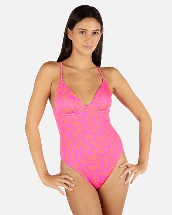 hurley Trip Hop Moderate One Piece Maraschino