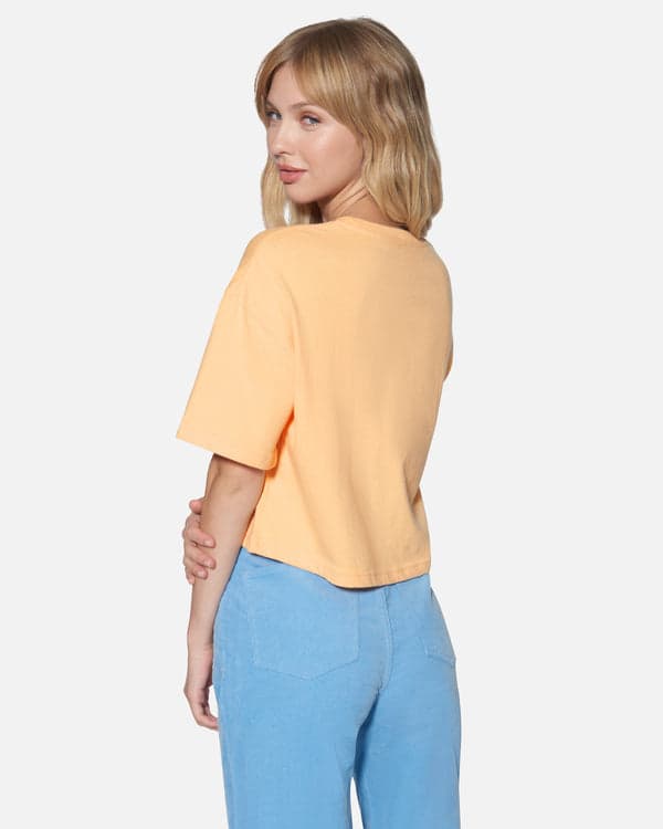 Hurley Tropication Boxy Crop Tee Caramel Cream