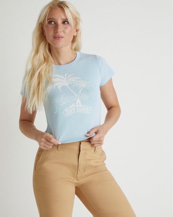 hurley Twin Palms Baby Tee Skyway