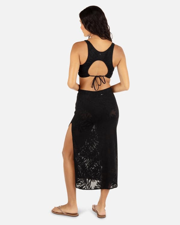 Hurley Ulu Leaf Midi Skirt Black