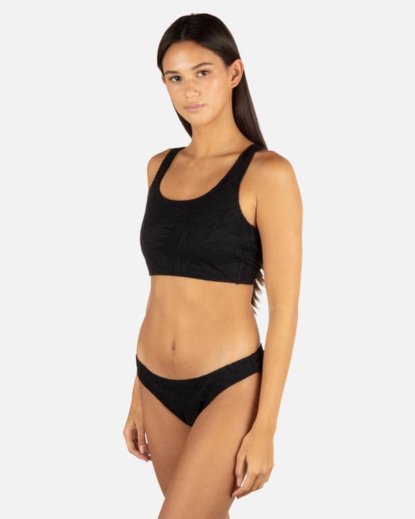 Hurley Ulu Leaf Tie Back Top Black