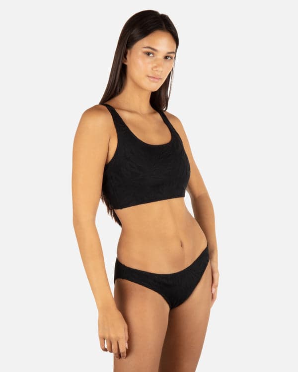 Hurley Ulu Leaf Tie Back Top Black