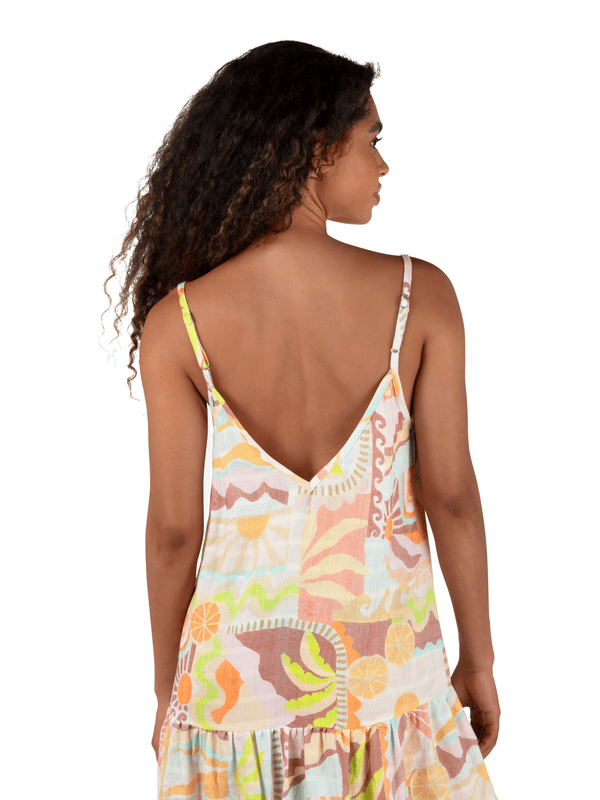 Hurley Vacay Dreams V Neck Mini Dress Sour Apple