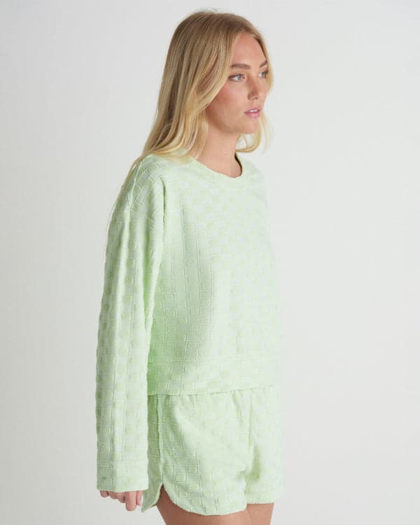 Hurley Venice Terry Boxy Crew Sweatshirt Spray