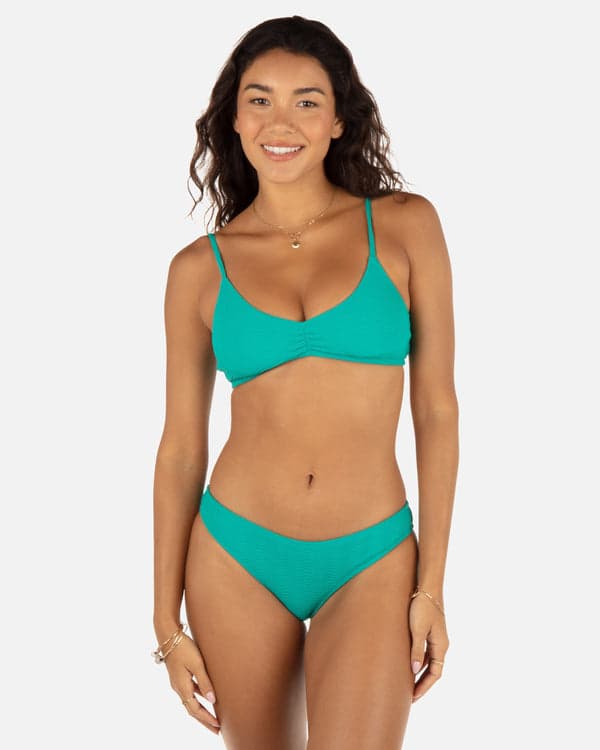 hurley Wave Scrunch Bralette Teal