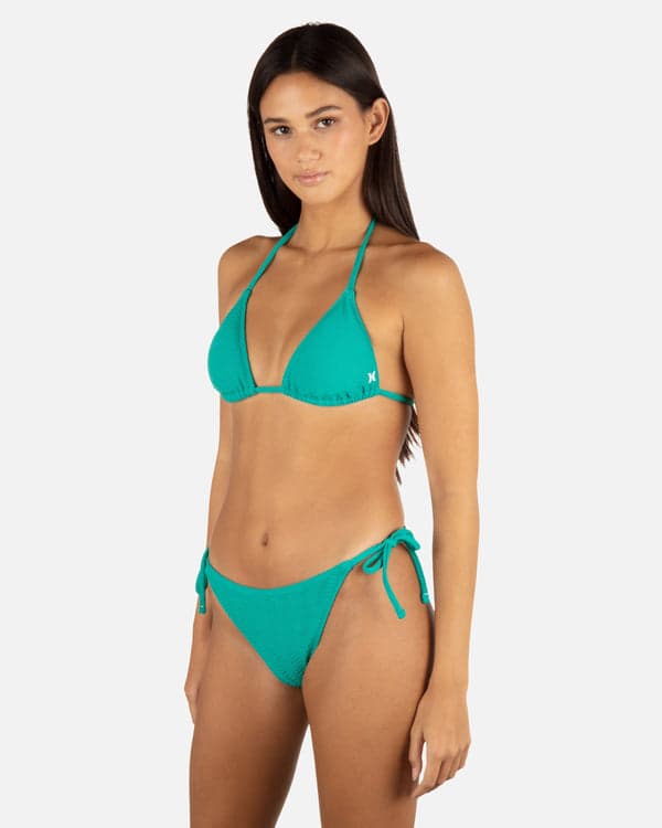 Hurley Wave Scrunch Cheeky Tie Side Bottom Teal