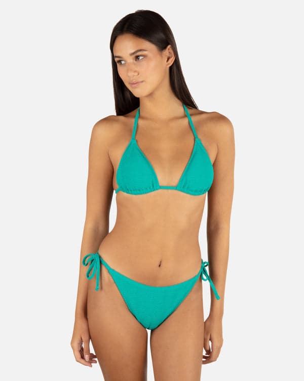 Hurley Wave Scrunch Cheeky Tie Side Bottom Teal
