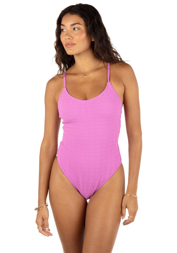 hurley Wave Scrunch Moderate One Piece Orchid