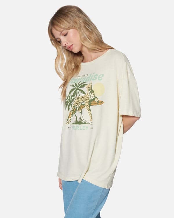 Hurley Welcome To Paradise Boyfriend Tee Off White