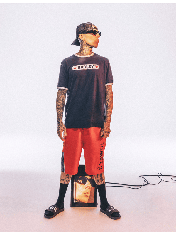 hurley Hurley x Travis Barker Blink Ringer Short Sleeve Tee Blue