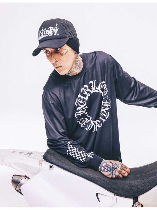hurley Hurley x Travis Barker Check Out Long Sleeve Jersey BLACK