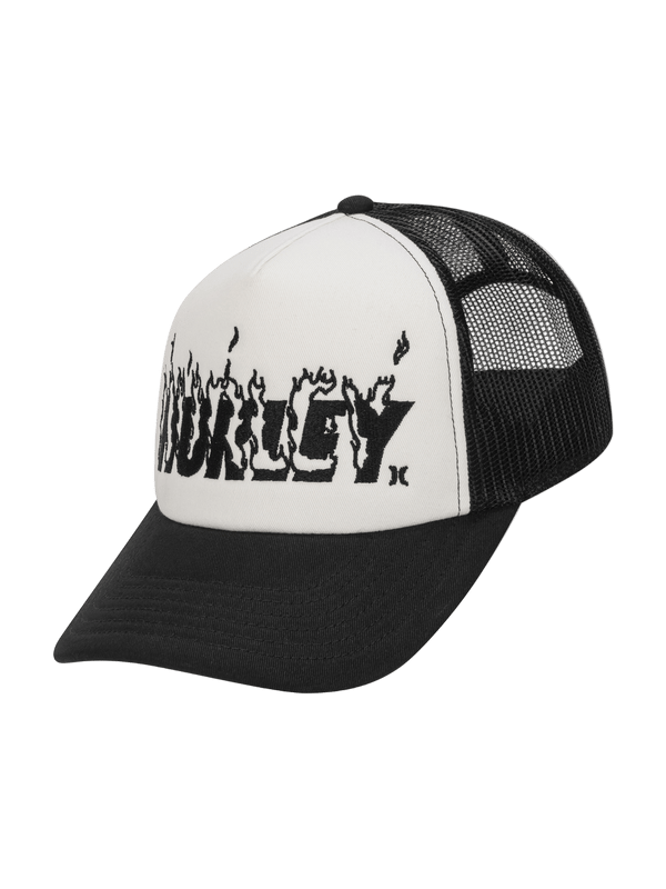 Hurley Hurley X Travis Barker Flame Trucker Hat Black/White