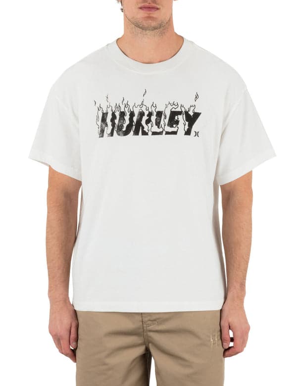 hurley Hurley x Travis Barker Hurley On Fire Short Sleeve Tee White