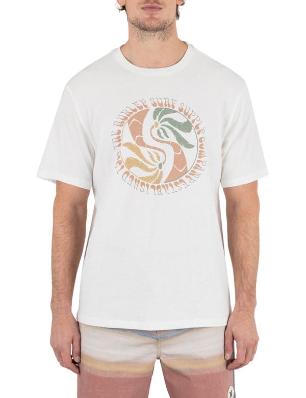 hurley Yin Yang Palms Short Sleeve BARELY BONE