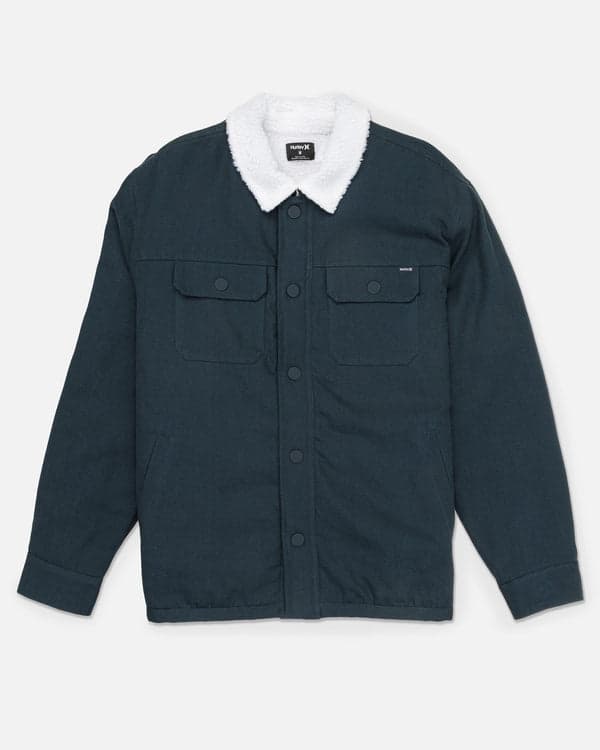 Hurley Industry Sherpa Lined Canvas Long Sleeve ARMORED NAVY