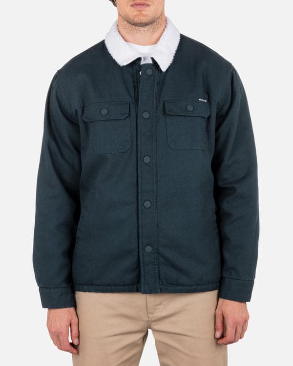 hurley Industry Sherpa Lined Canvas Long Sleeve ARMORED NAVY